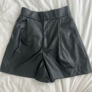 Zara leather shorts
